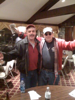 The two winners, Chicken Scratch on the left and James LaMountain on the right