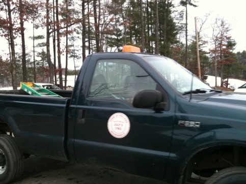 Brian with his daughter inside the Holland Highway pick-up truck